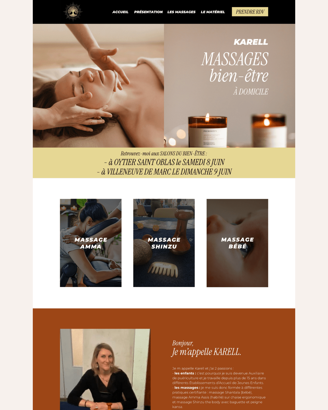 Création de site internet et identité visuelle pour les professionnels du bien-être (naturopathie, massages, soins du corps, soins énergétiques, grossesse...).